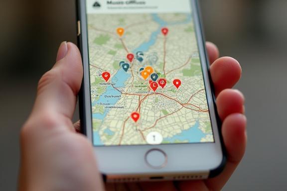 Schermata dell'app mobile Museo Diffuso che mostra una mappa interattiva.